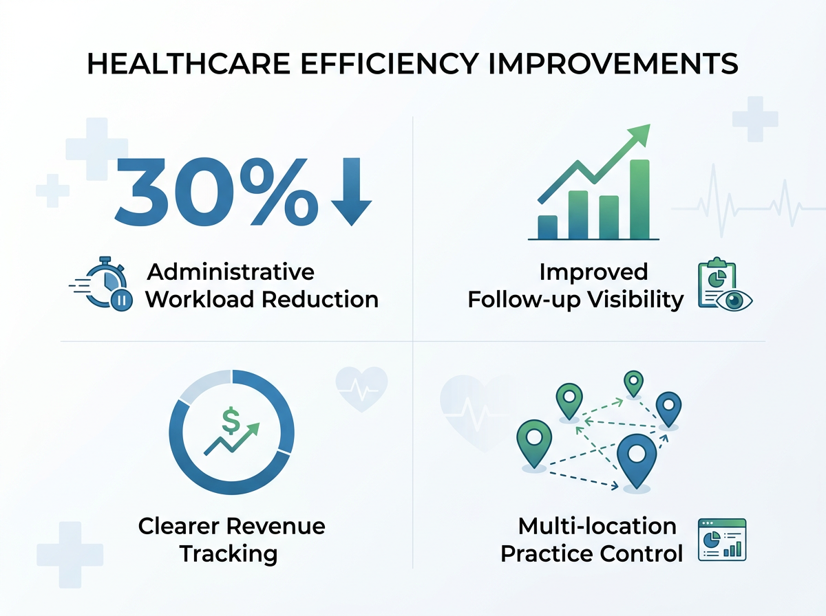 30% reduction in administrative workload - statistics and results